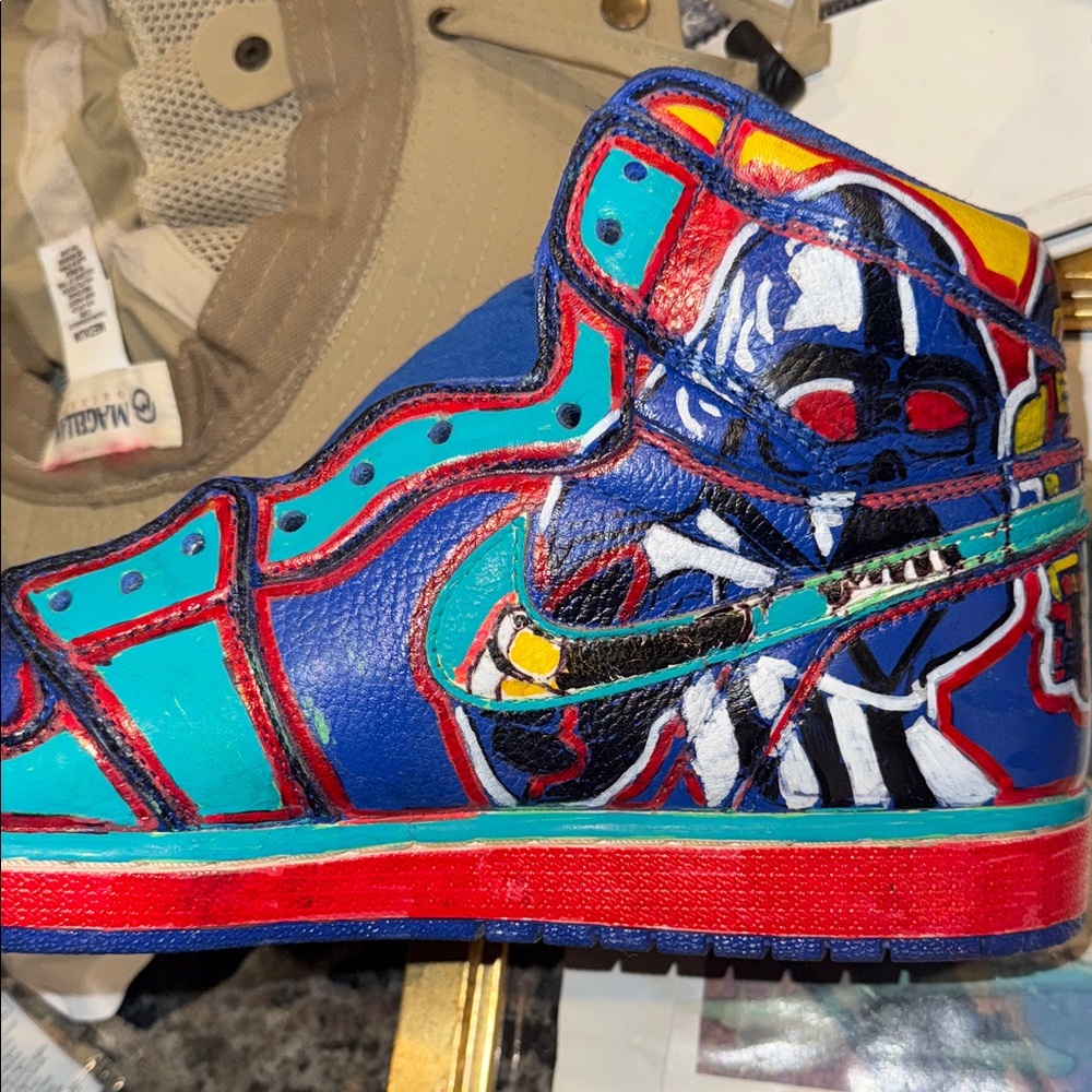 Colorful Athletic High-Top custom painted Air Jordans